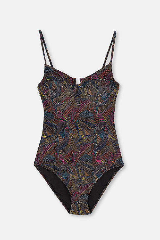 Multicolor Üçgen Balenli Mayo - 1