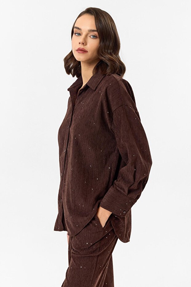 Çizgili Pullu Gömlek - 3