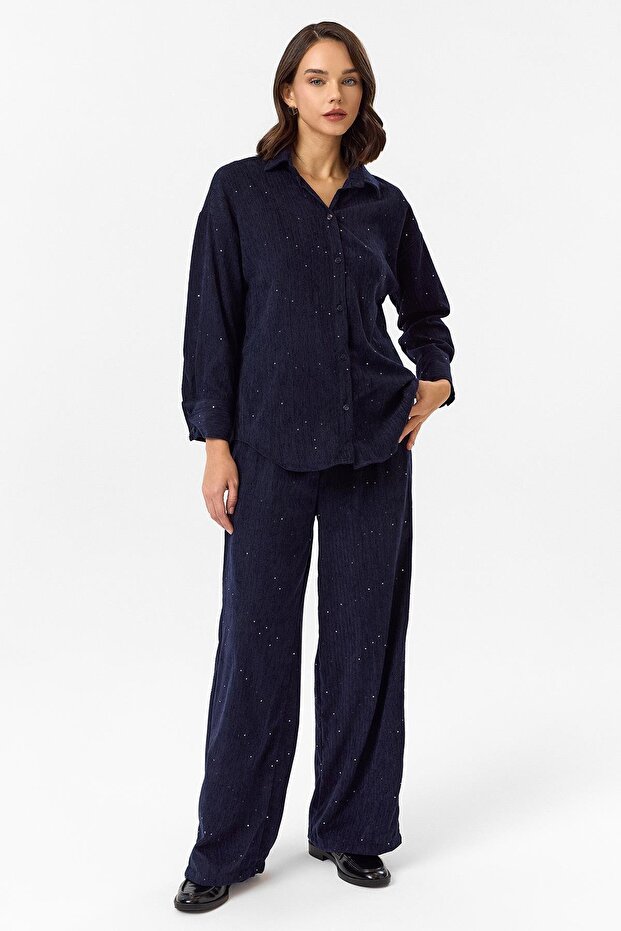 Çizgili Pullu Gömlek - 5