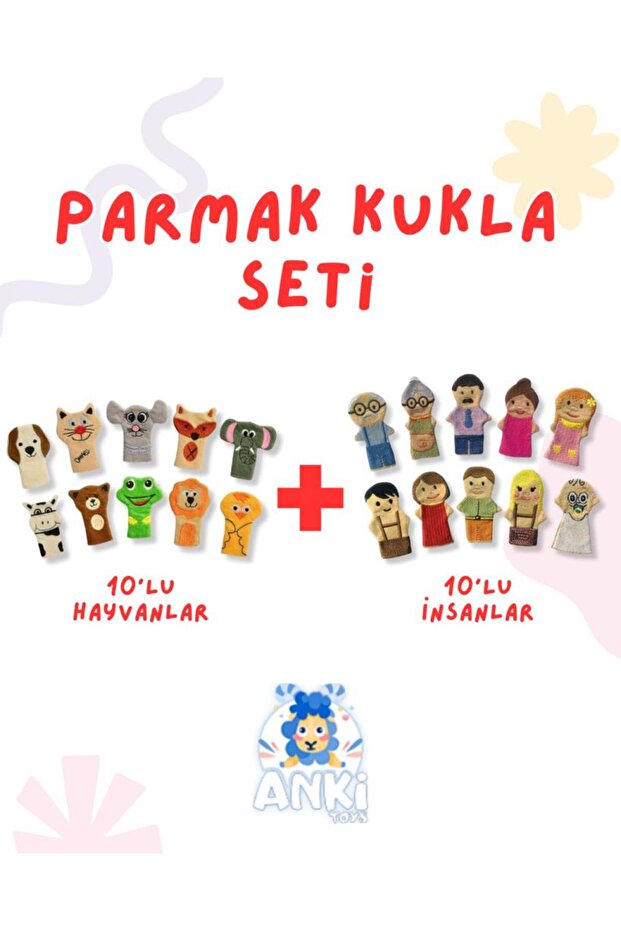 AnkiToys İnsanlar ve Hayvanlar Parmak Kukla Seti 20'li