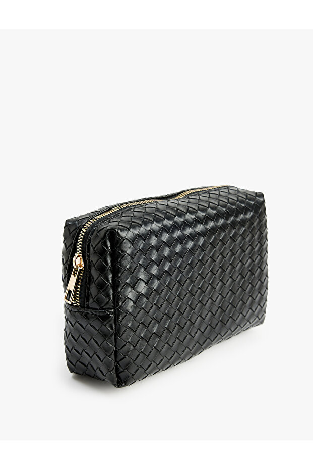 Zippered Knitted Patterned Makeup Bag - 2