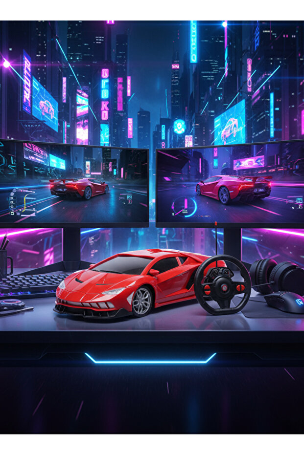 Gravity Sensor Racing Remote Control Car with Steering Wheel Controller – High-Speed RC To - 3