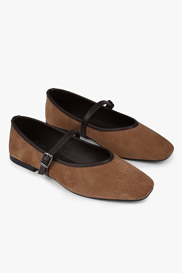 Women's Lunel Tan Suede Ballerinas