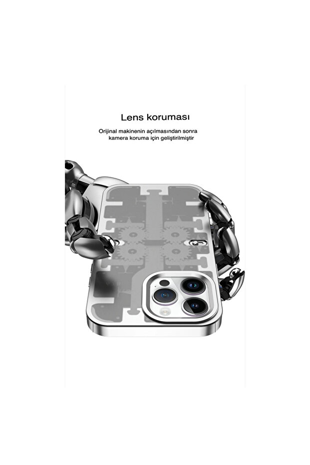 غطاء ميكانيكي لحافظة آيفون 13 برو - فضي - 2