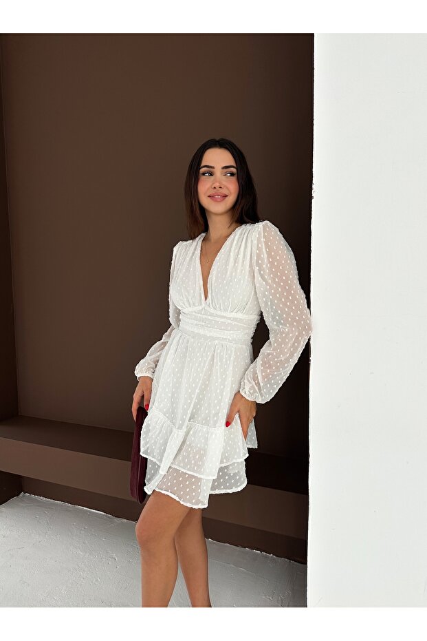 Düşük Sırt Dekolteli Şortlu Elbise - 4