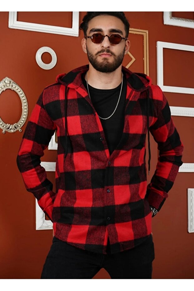 Kapşonlu Oduncu Gömlek - 4