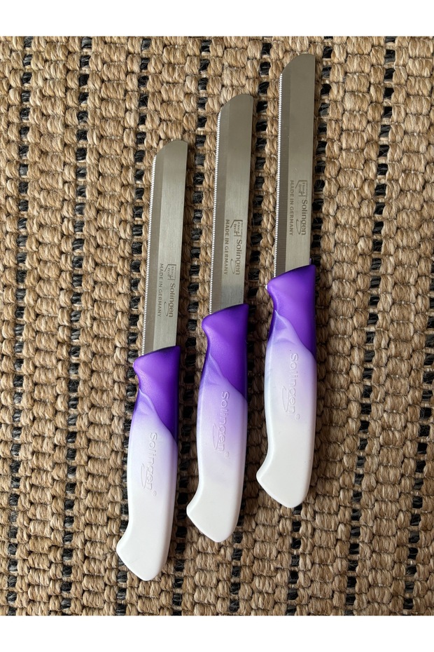 Micro Tırtıklı Sebze Bıçağı 3'Lü Ebruli - 1