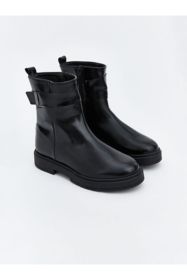 Vizyon New Season Zippered Leather-Look Women's Boots
