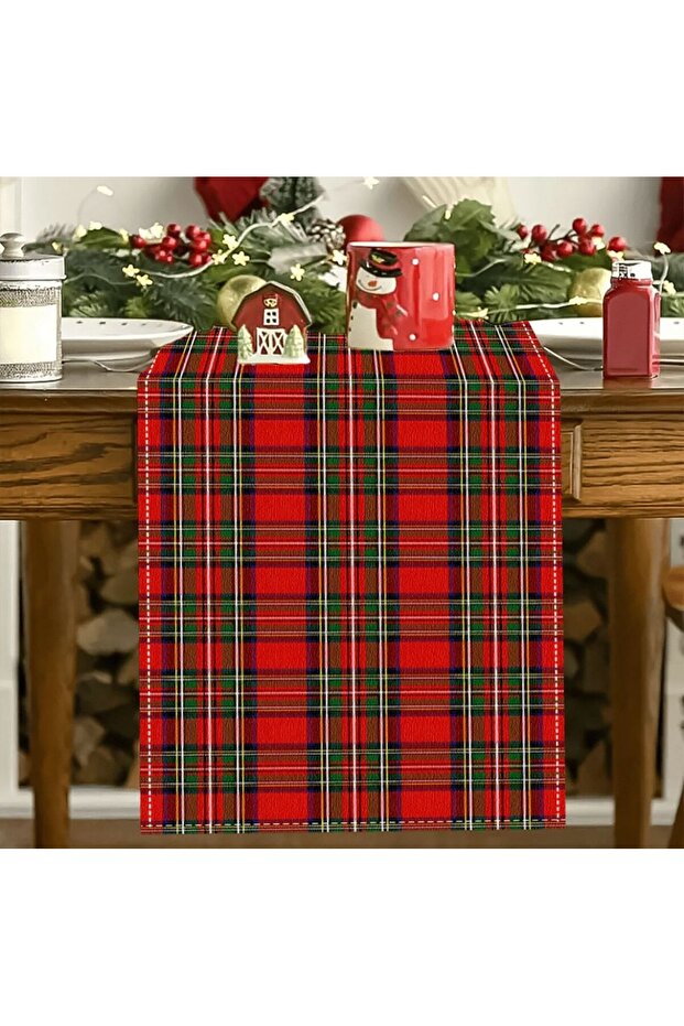 New Year's Eve - New Year Themed Plaid Runner (40X150)