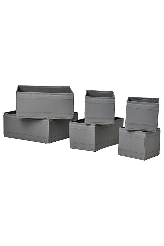 SKUBB Box, set of 6, dark grey