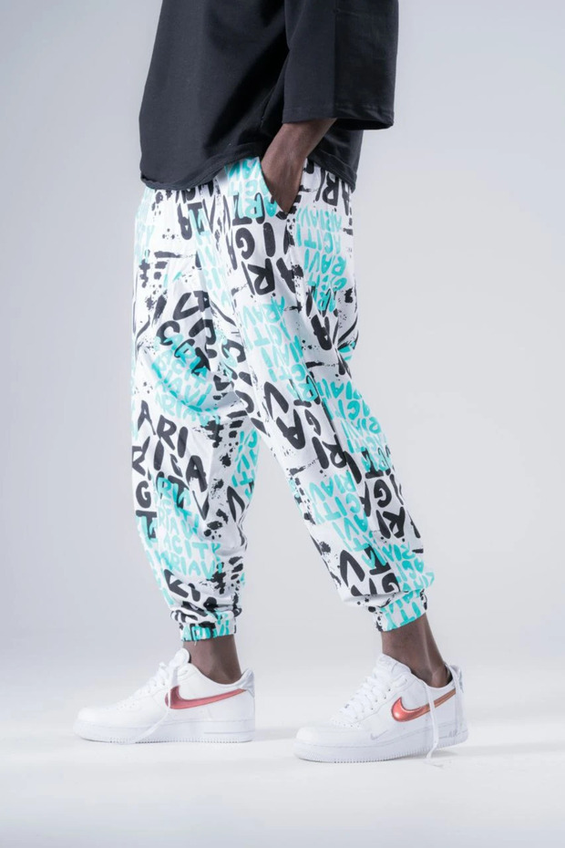 Patterned Shalwar with Elastic Waist - 2