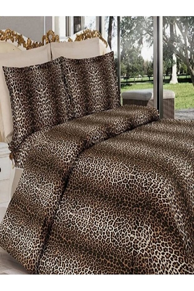 Uykuli̇fe Double Size Leopard Pattern Bedding Set