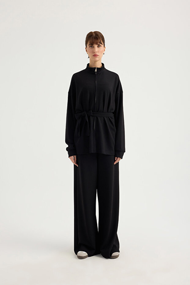 Modal Suit with Waist Tie Detail