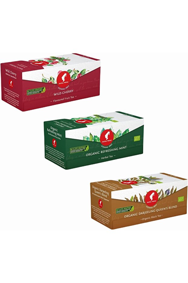 Tea Variety Pack - Wild Cherry / Refreshing Mint / Darjeeling Queen's Blend, 25 Bags pe