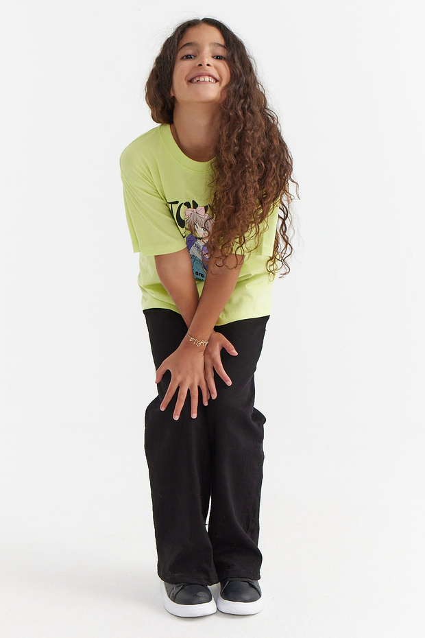 Kız Çocuk Baskılı Basic T-shirt - 5