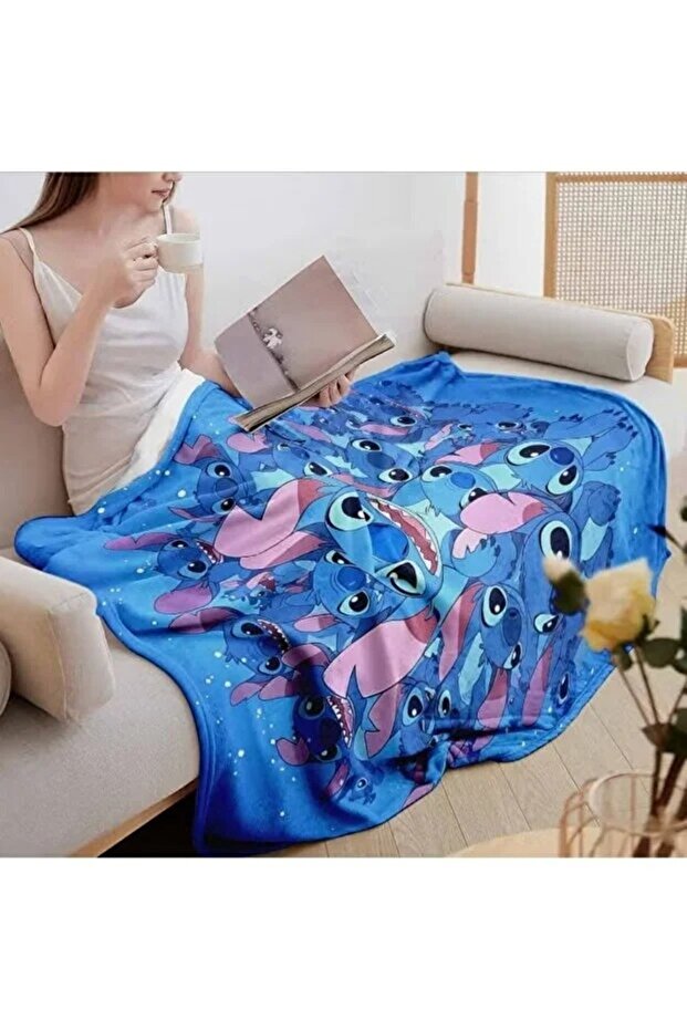 Lazy flannel sofa blanket, nap blanket, available in multiple sizes, machine washable. - 1