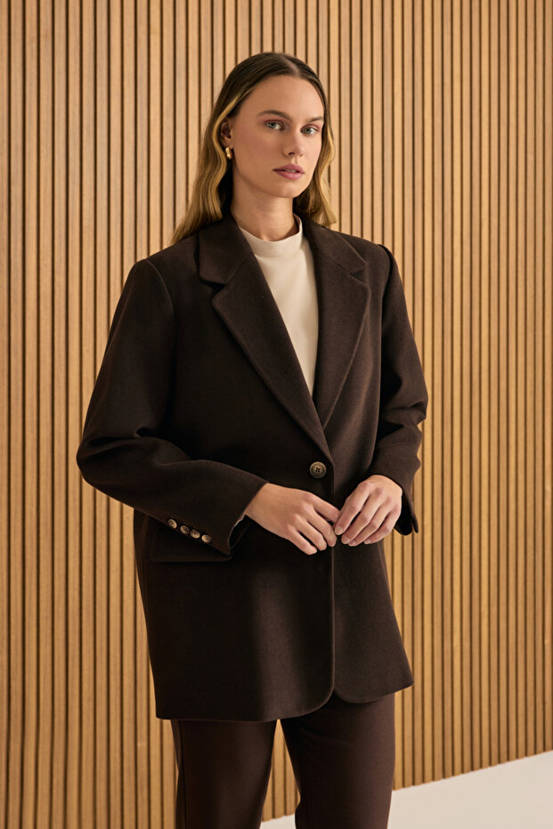 Oversize Fit Kalın Ceket - 4