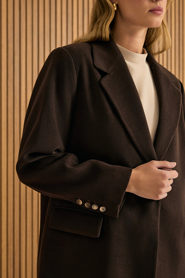 Oversize Fit Kalın Ceket - 5