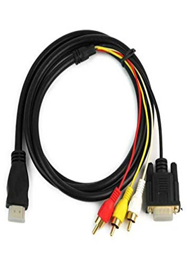 HDMI ذكر إلى VGA مكون HDMI 15 دبوسًا + 3 RCA 1.8 متر