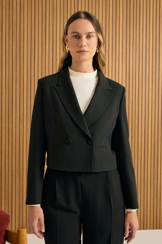 Dokuma Kısa Ceket - 3