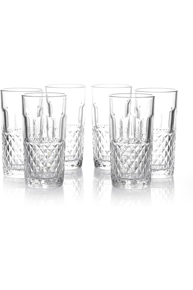 Ligne Hi-Ball Drinking Glasses Set 255ML, 6 Pieces – Clear, Lead-Free, Stackable