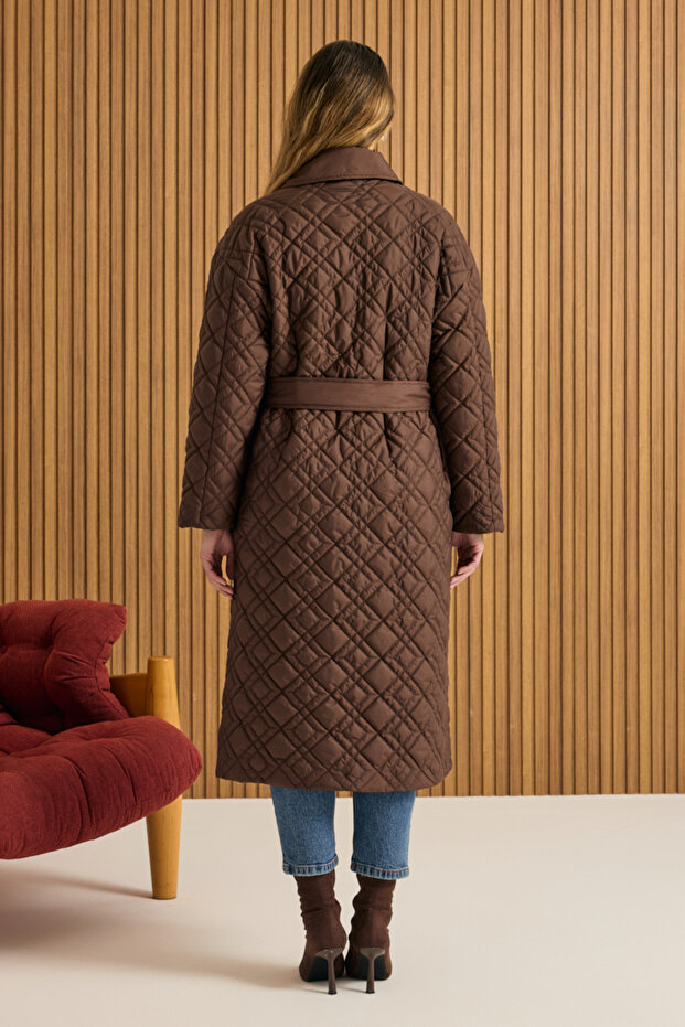 معطف مبطن بحزام متنقل - 6