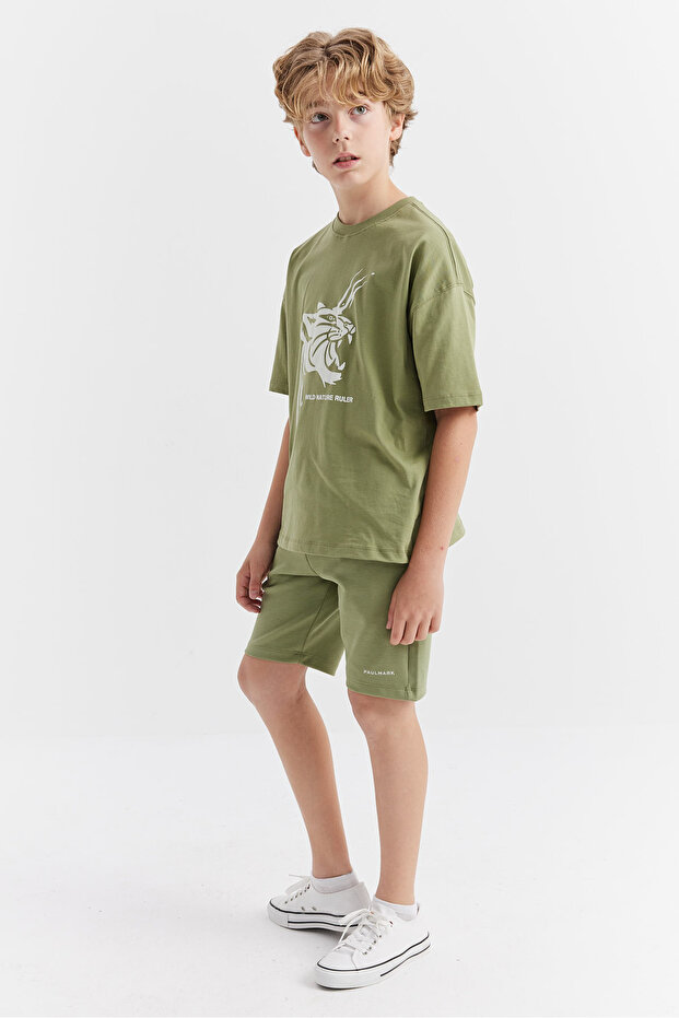 شورت مطبوع عليه نص للأولاد - 3