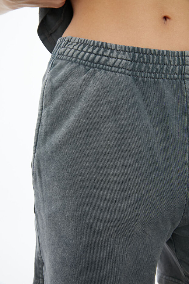 Yıkamalı Beli Lastikli Regular Şort - 6