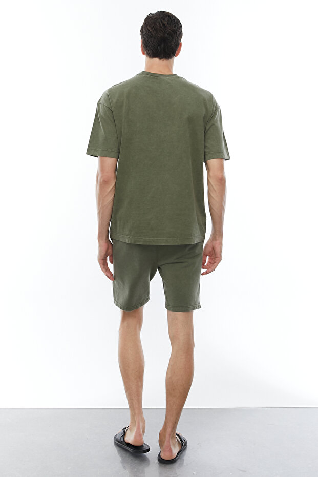 شورت عادي قابل للغسل مع رباط عند الخصر - 5