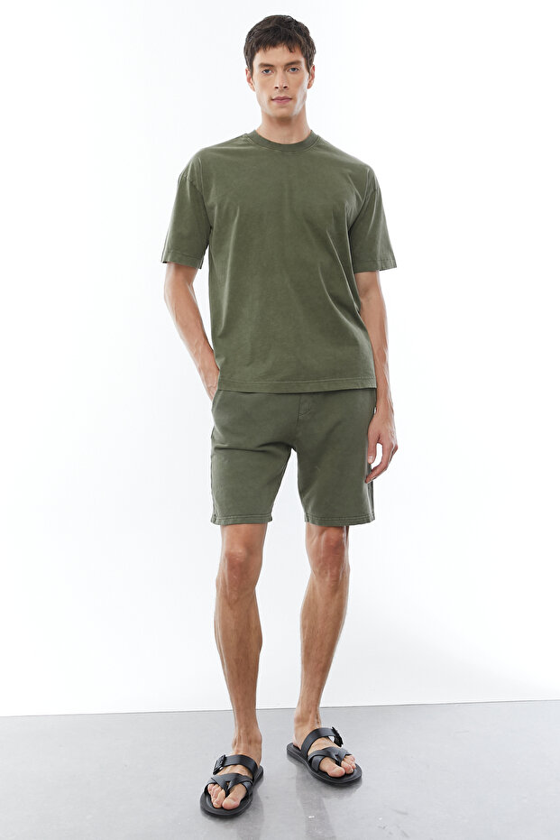 شورت عادي قابل للغسل مع رباط عند الخصر - 1