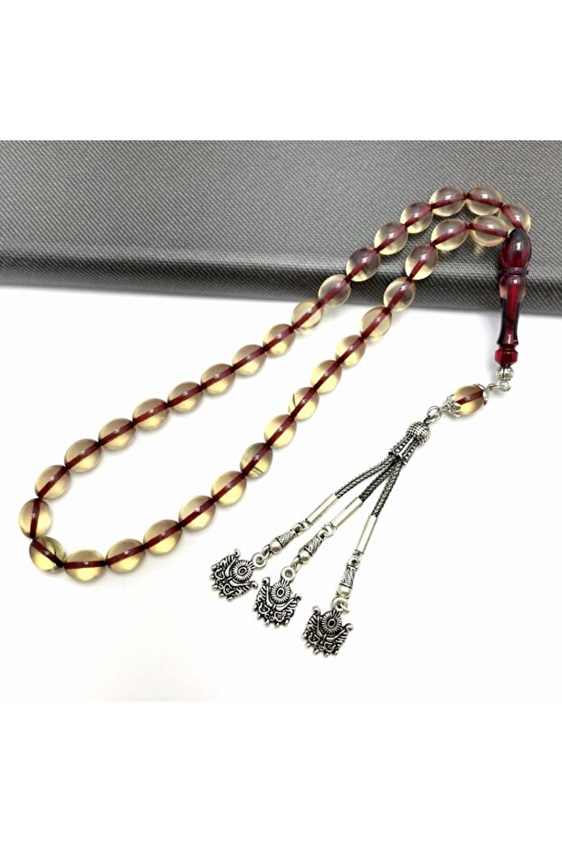 Beyzi Cut Transparent Color Fire Amber Prayer Beads
