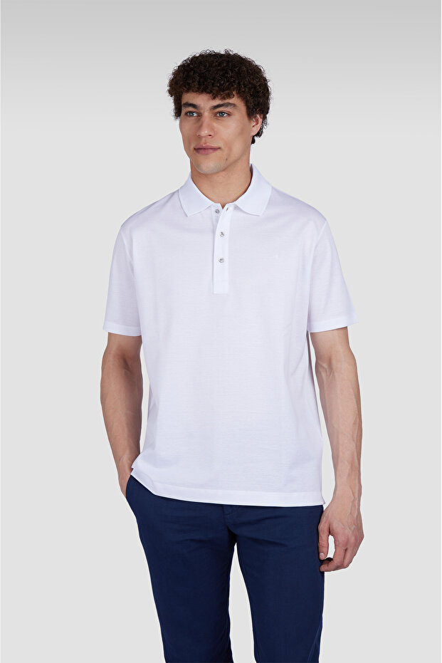 Cotton Polo Shirt with Buttons