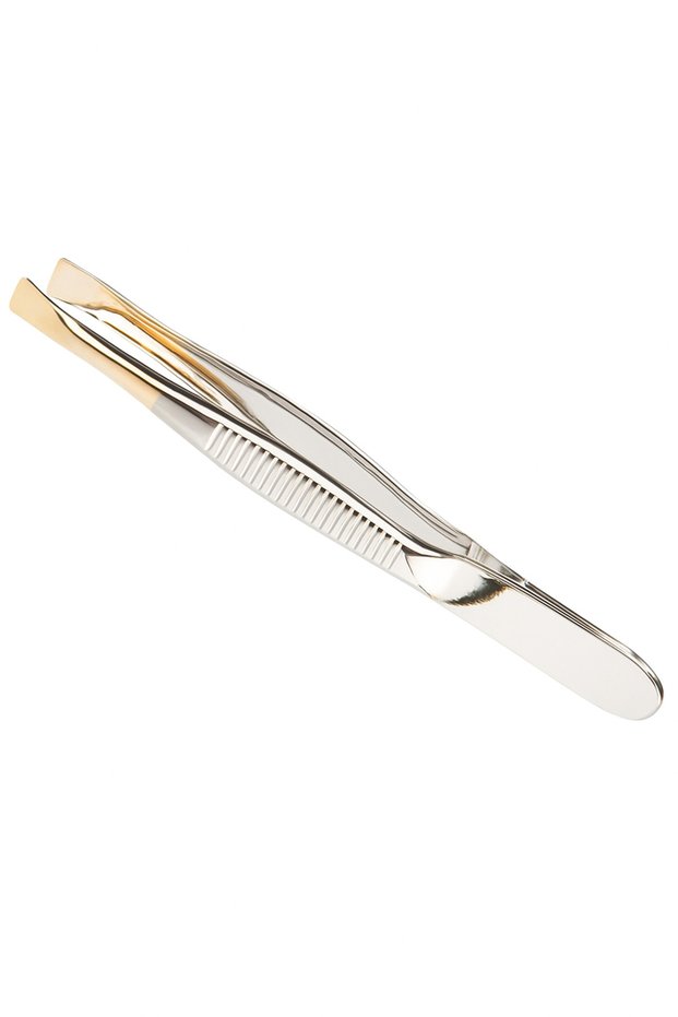 Tweezers Steel Stainless Gold Flat Mouth Solingen