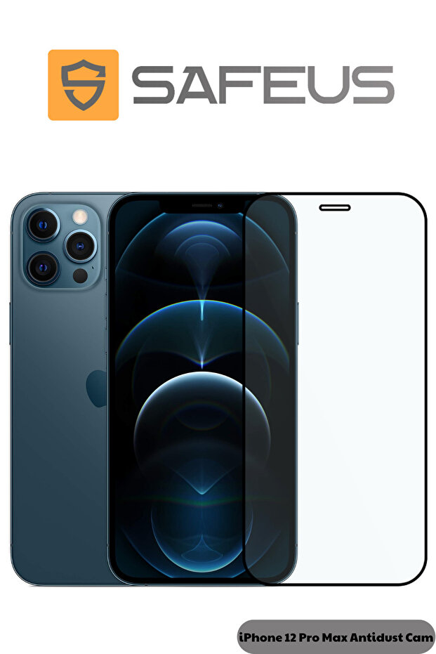 واقي شاشة زجاجي من الياقوت الأزرق لهاتف iPhone 12 Pro Max يغطي بالكامل ويمنع بصمات الأصابع