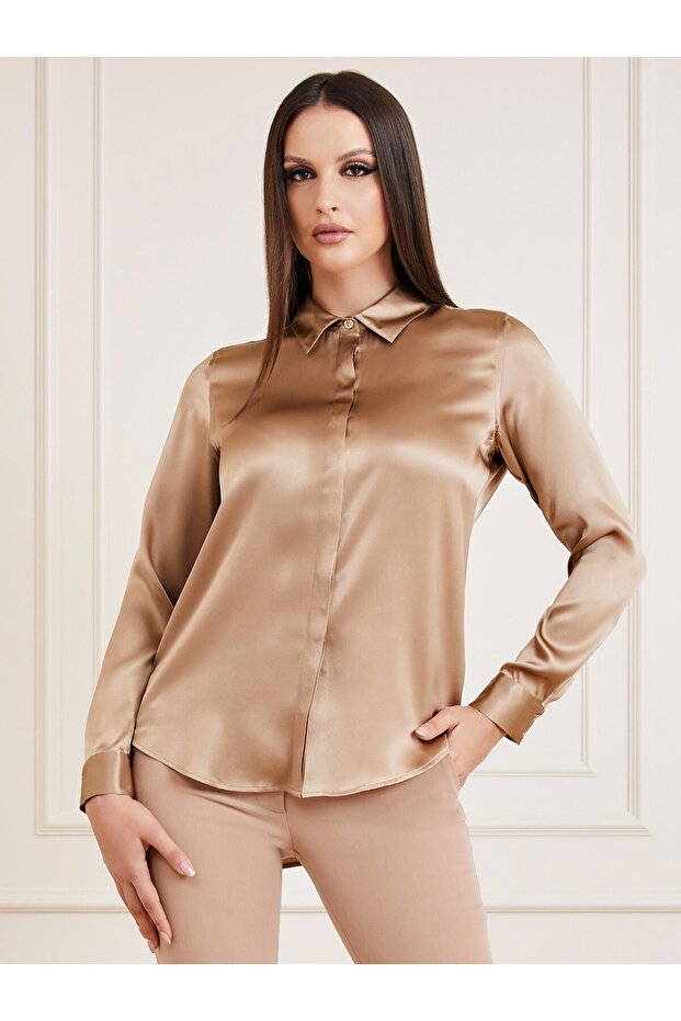 Icon Kadın Ipek Regular Fit Gömlek - 1