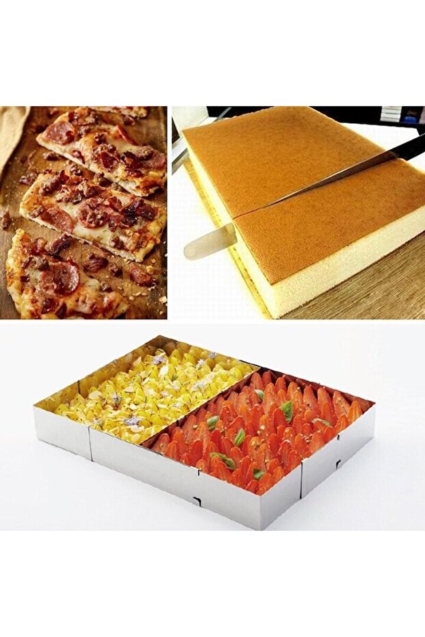 Adjustable rectangular cake pan, height 8 cm - 2