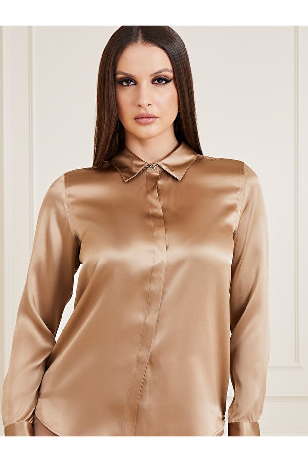 Icon Kadın Ipek Regular Fit Gömlek - 3