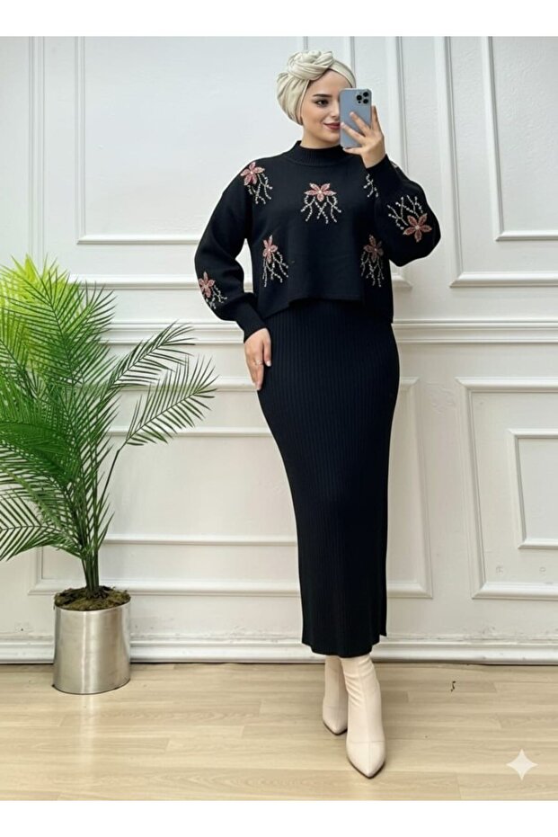 TRİKO JİLELİ ELBİSE - 1