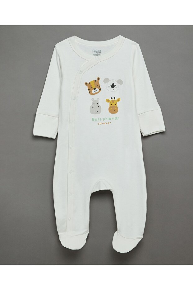 مجموعة من 3 بدلات نوم مطبوع بأقدام - 3