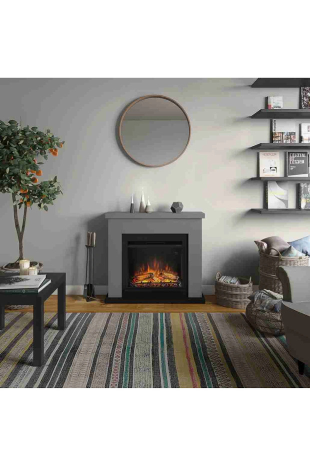 Șemineu electric Frode Solid Grey gri - 7