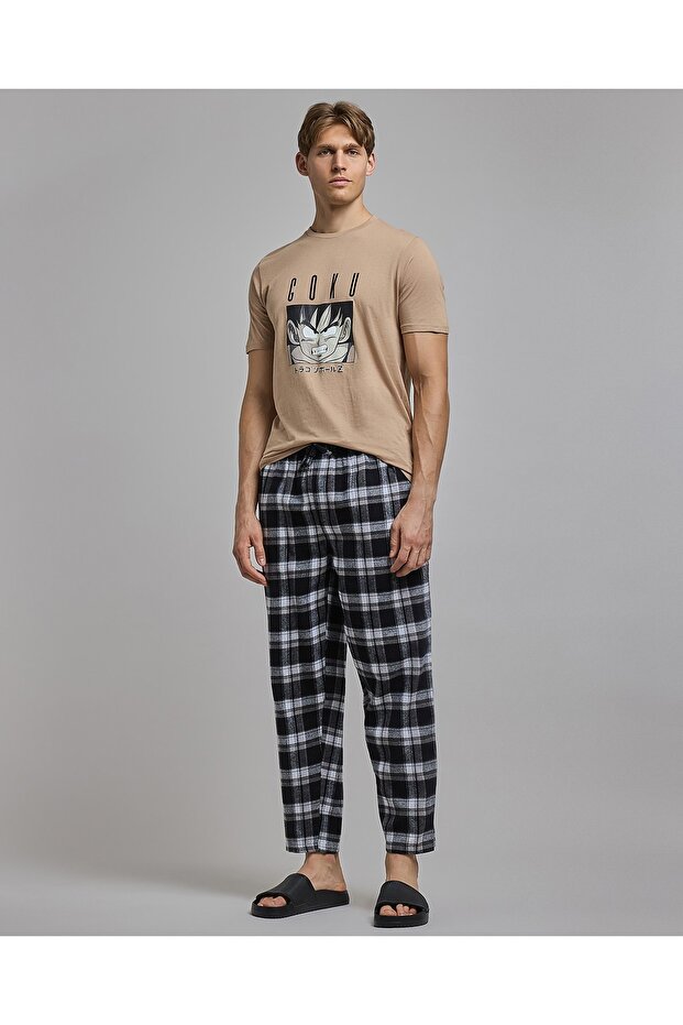 Plaid Lounge Pants with Drawstring Waist