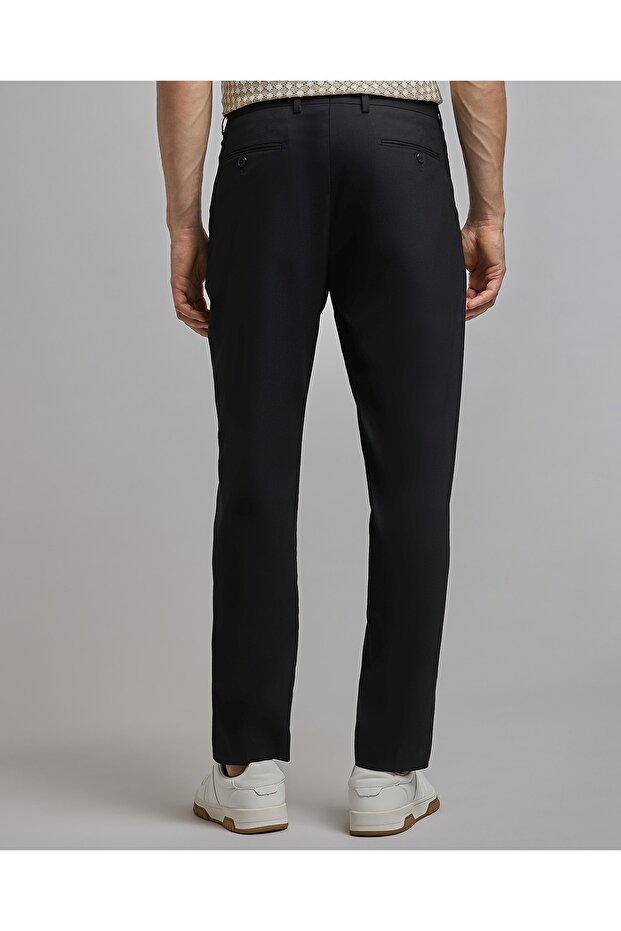 بنطلون ضيق سادة مع إغلاق بأزرار - 5