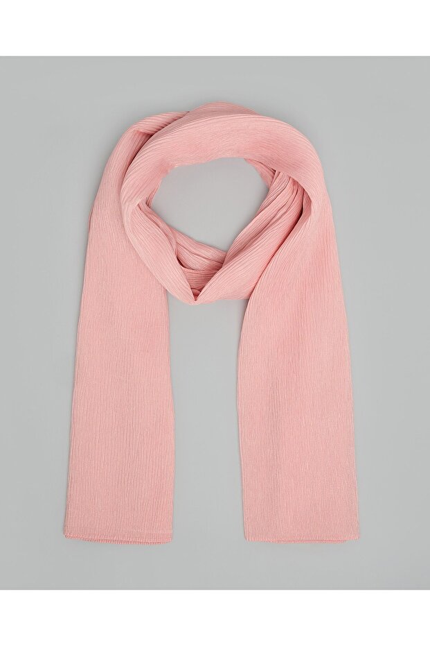 Pink Women's Pleated Scarf
