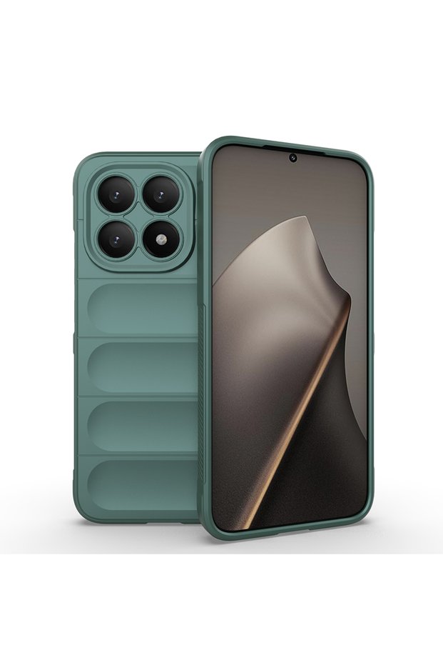 Mi 15t Compatible Case with Hollowed Out Back Surface Design Ethnic Silicone T40176 - Dark Green