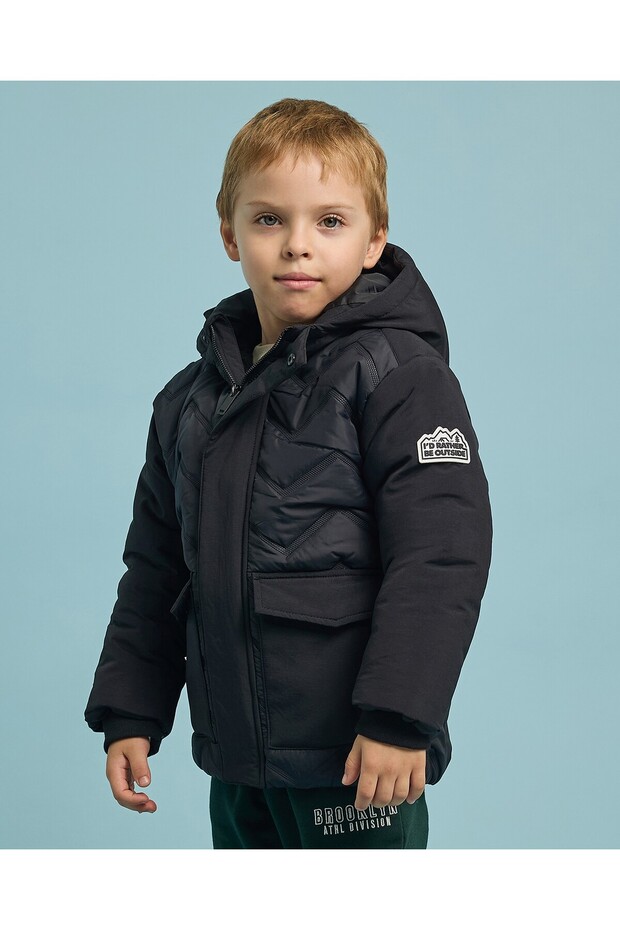 سترة سادة بغطاء رأس وسحاب للإغلاق - 3