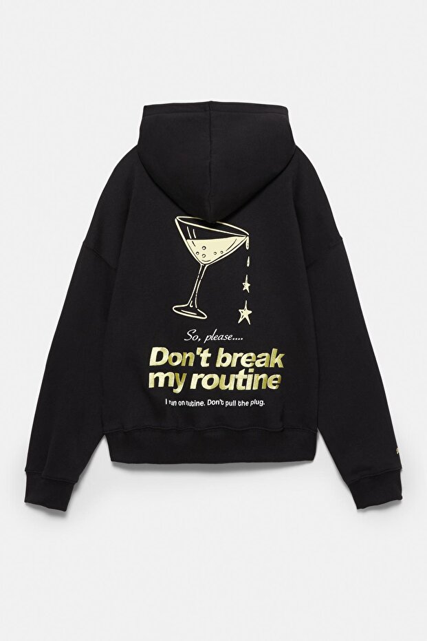 Yıldız desenli kapüşonlu sweatshirt - 6