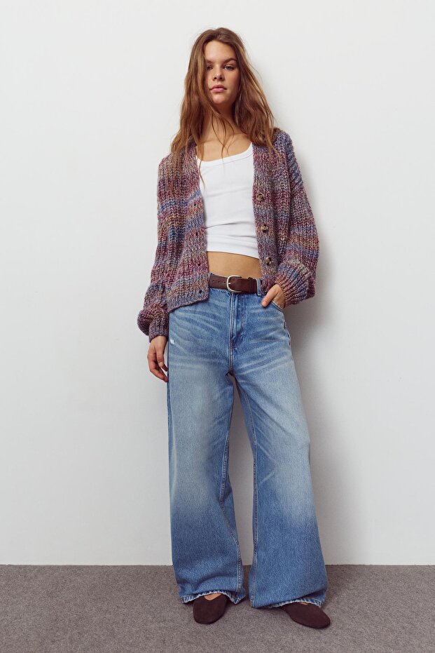 Fitilli örgü space dye hırka - 3