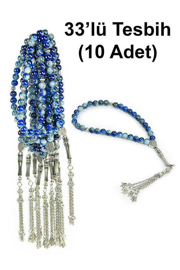 10 Pieces of 33-Bead Hajj and Umrah Gift Prayer Beads - Navy Blue