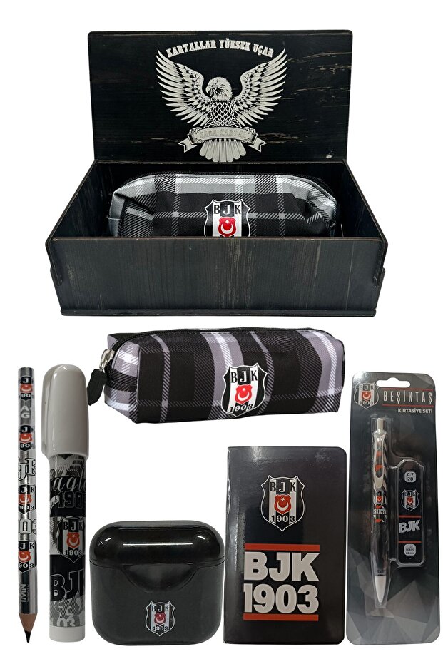 Original Licensed Black Air Pencil Sharpener Wooden Boxed Stationery Set of 6