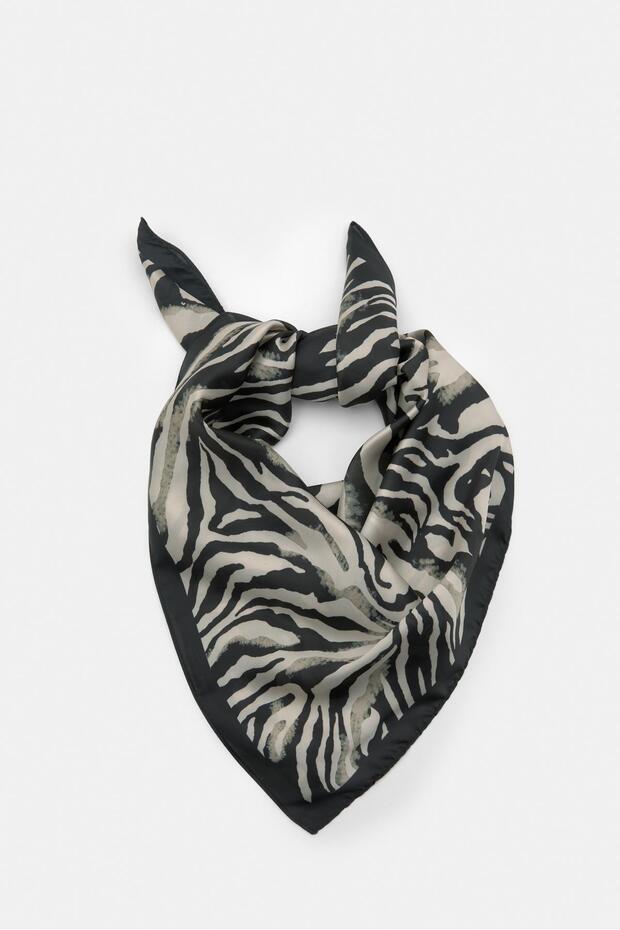 Saten zebra desenli bandana - 3